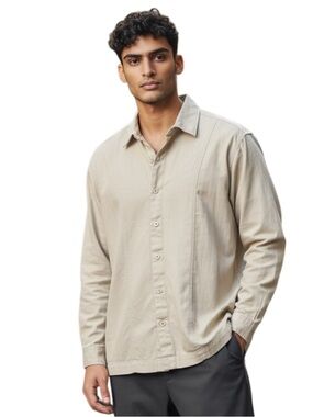 Dockers Men's Beige Casual Button Down Shirt